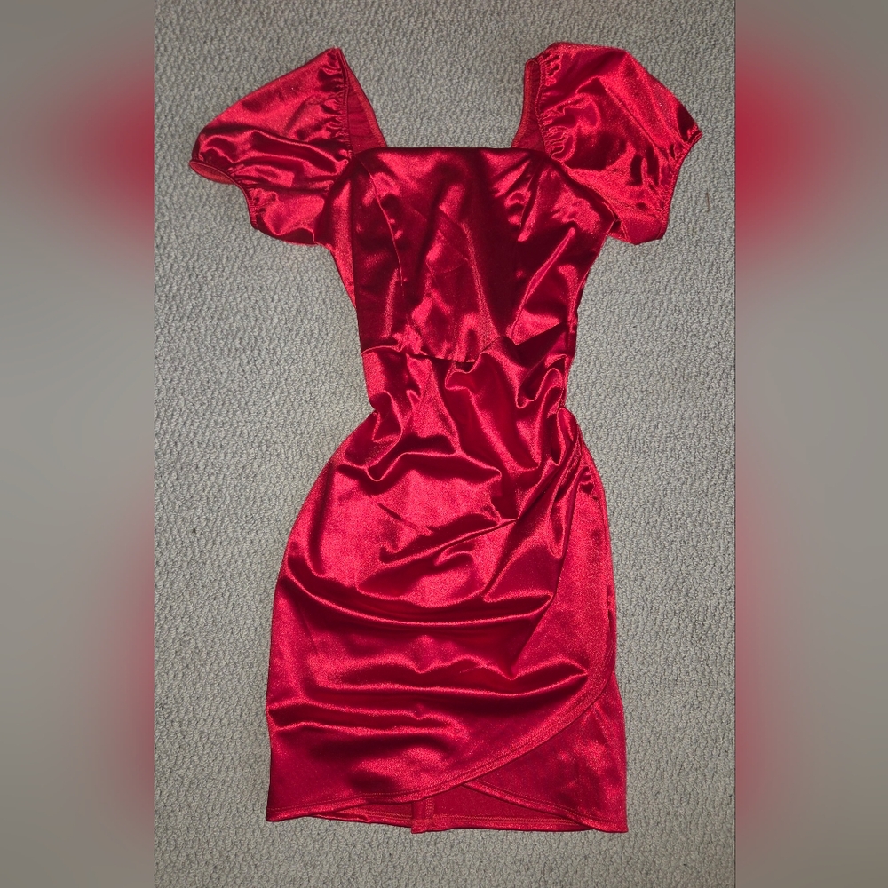 Scarlet Satin Mini Dress